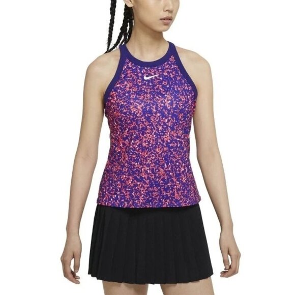 Nike Court Women's Printed Tennis Tank Red Dri-Fit Racerback NWT Sz XL Brethable - Picture 1 of 11